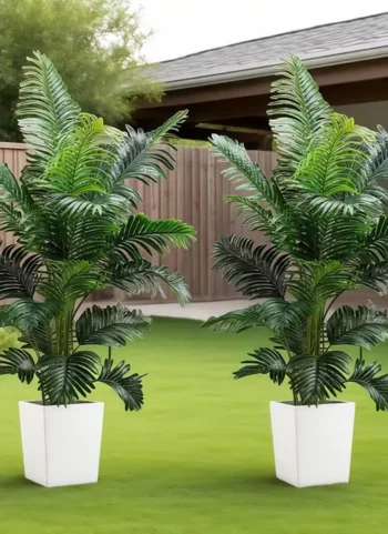 35-inch artificial giant palm tree plant; 2 pieces lifelike green leaves; no maintenance required; indoor and outdoor decoration - AliExpress 15