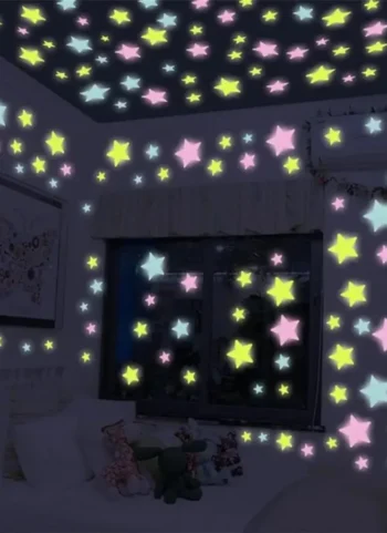 100 Pieces of Luminous Star Wall Stickers, Reusable - Suitable for Home, Hotel, Bedroom, Ceiling, Wall Use | Party Room Decorati - AliExpress 15