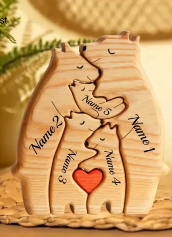 Art Wooden Bear Family Puzzle Personalized Name Custom Home Decor Thanksgiving Christmas Heartwarming Gift for Baby Mom - AliExpress 15