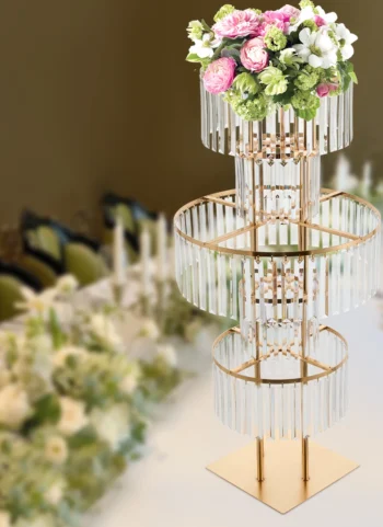 5 Tiers Gold/Silver Wedding Centerpieces Flower Stand Vase Centerpiece Acrylic Flower Stand with Hanging Acrylic - AliExpress 15