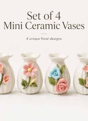 4Pcs Mini Ceramic Flower Vases Set, Cute Glossy Bud Vases for Home Decor, Small Floral Vase for Desk Shelf Table, Gift for Women - AliExpress 15