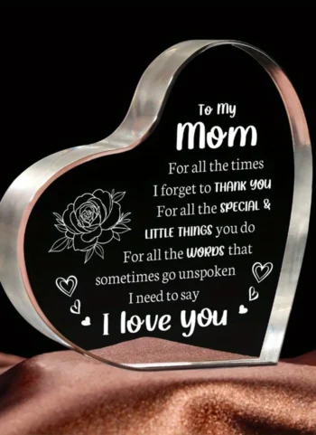 1PCS Mother's Day Gift Sign Heart Shaped Plaque Personalized Gift For Mother Desktop Souvenir Decoration I Lover You Mom - AliExpress 15