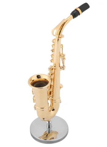 Brass Miniature Alto Saxophone Replica with Stand and Case Gold Plated Musical Instrument Model Ornaments Desk Decoration - AliExpress 15