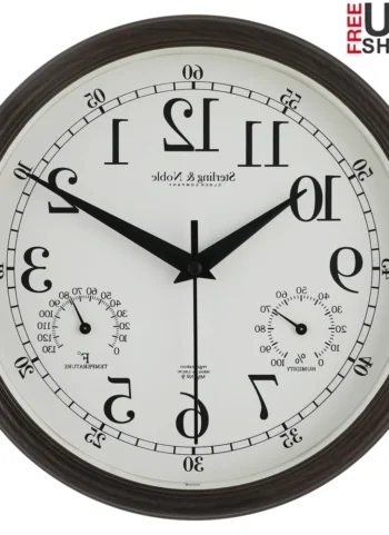 8.75 Inch Antique Bronze Indoor Outdoor Wall Clock with Thermometer Hygrometer Lightweight Durable Quartz Movement Analog Clock - AliExpress 15